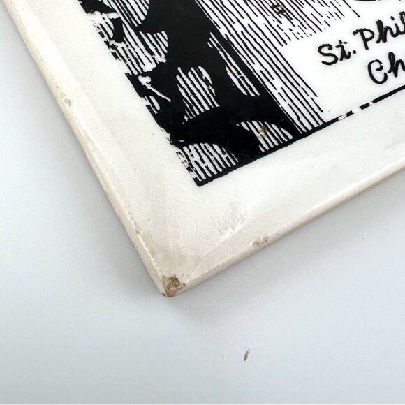 Vintage Ceramic Hanging  Tile Soriano Saint Philip's Church Charleston SC - Picture 3 of 9